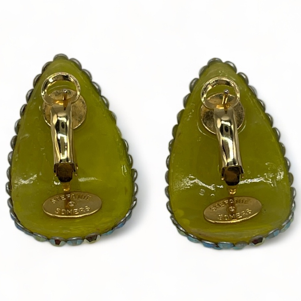 STEFANIE SOMERS Teardrop SWAROVSKI Crystal earrings. - Picture 5 of 6